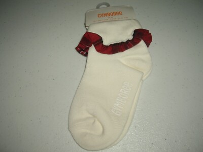 NEW Girls Size 4T 5T Gymboree Christmas Red Plaid Ruffle Ankle Socks SIBLINGS?