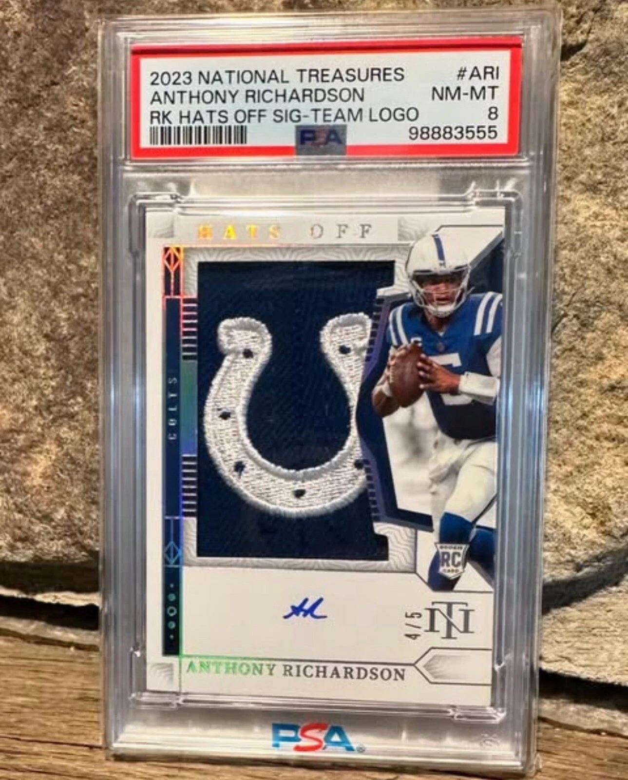 Anthony Richardson Panini National Treasures Rookie Hats Off Signatures #ARI Team Logo