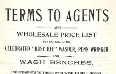 #ad Busy Bee Washer Penn Wringer amp; Wash Benches Terms to Agents Retailer Flyer $11.89