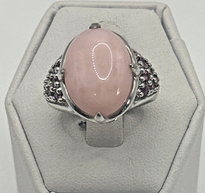 Thailand .925 Vintage Sterling Silver Estate Ring Size 7 with Pink Stone
