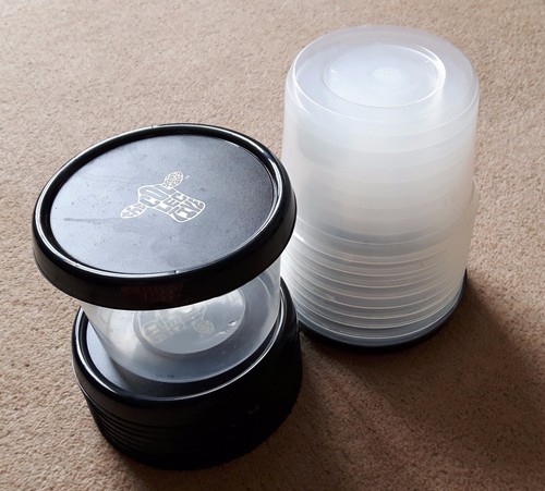 Vaschette portaoggetti in plastica con coperchi - 10 vaschette - Foto 3 di 4