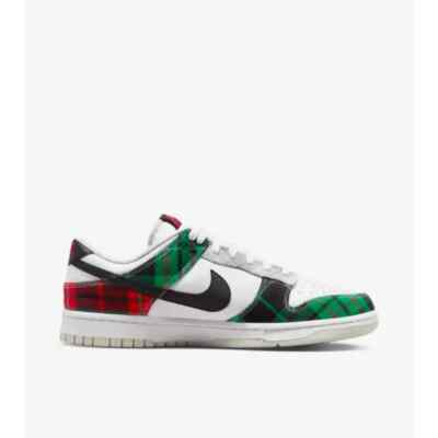 Nike Dunk Low Premium PRM Retro SE Tartan Plaid White Black Green
