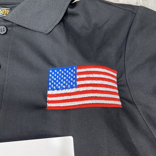 Men's Core 365 Polyester Flag Short Sleeve Black Polo Shirt Size Medium NWT Bn8 - Picture 5 of 8