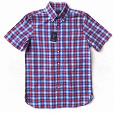 Daniel Cremieux Classics Shirt 100% Supima Cotton Short Sleeve Blue Pink Large L