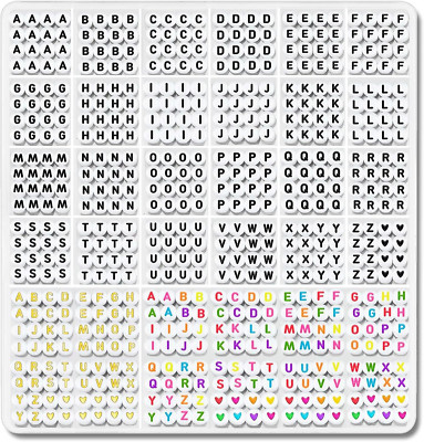 2080PCS Letter Beads,3 Colors A-Z Alphabet Beads for Jewelry Making Friendship B
