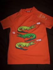 NWT GYMBOREE ORANGE See Ya Later ALLIGATOR BEACH RASHGUARD SWIM SHIRT Boy Sz 4