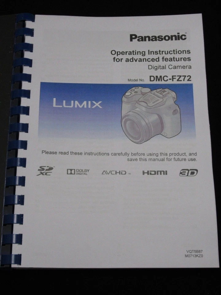 PANASONIC LUMIX FZ72 FOTOCAMERA STAMPATA MANUALE UTENTE MANUALE 226 PAGINE A5