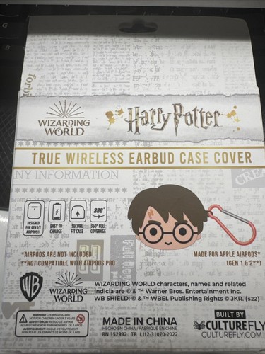HARRY POTTER AIRPODS CASE 1st and 2nd Generation Silicone w Clip Wizarding World - Picture 2 of 2