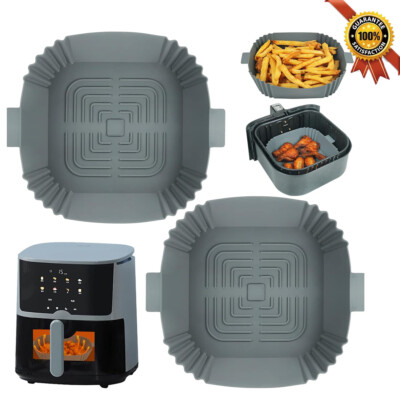 2x Silikoneinsatz 16×16cm Für Gleichmäßiges Für Airfryer GarenHeißluftfritteuse