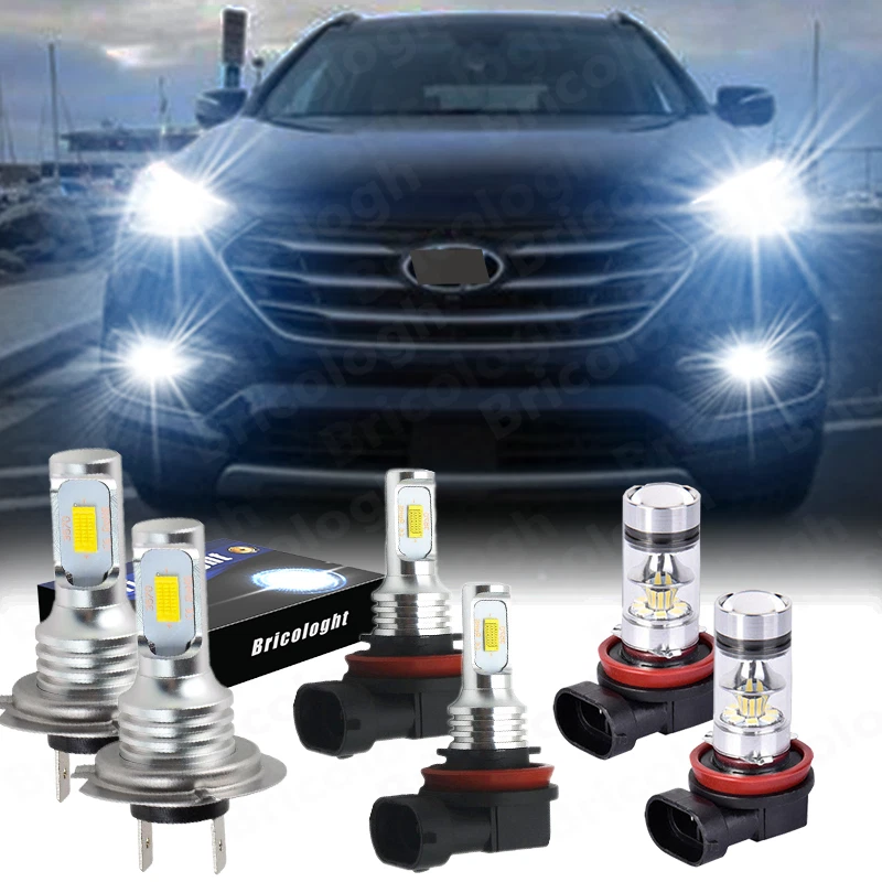 For Hyundai Santa Fe Sport 2013-2016 6x Combo LED Headlight+Fog Light Bulbs Kit
Opens in a new windo