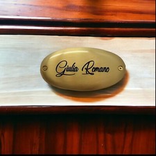 Targa in Ottone Ovale Piccolo per Porta  Albergo Casa Ufficio con Incisione