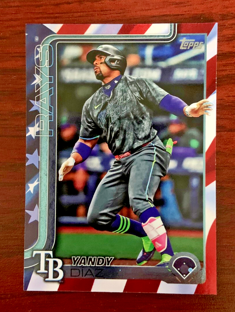 2025 Topps #402 Yandy Diaz Independence Day Parallel 20/76 Tampa