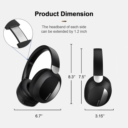 Wireless Bluetooth Stereo Foldable Earphones Super Bass Headphones Headsets Mic - Picture 27 of 32