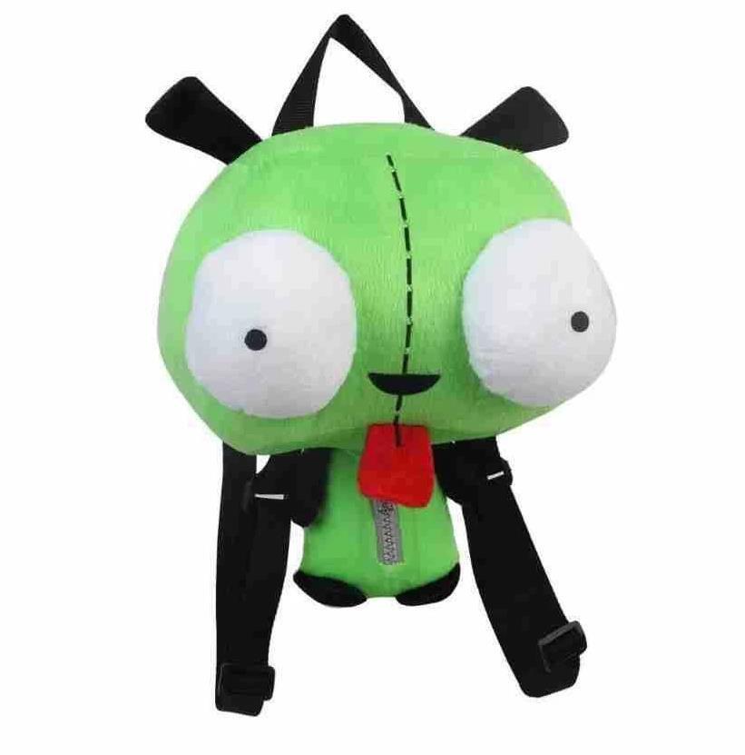 giri様 Green Alien Invader Zim Robot Gir Stuffed Plush Backpack Bag 14