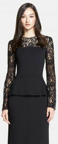 st john peplum dress St. John Pinstripe Jersey Peplum Sheath Dress In Mocha - 70% Off