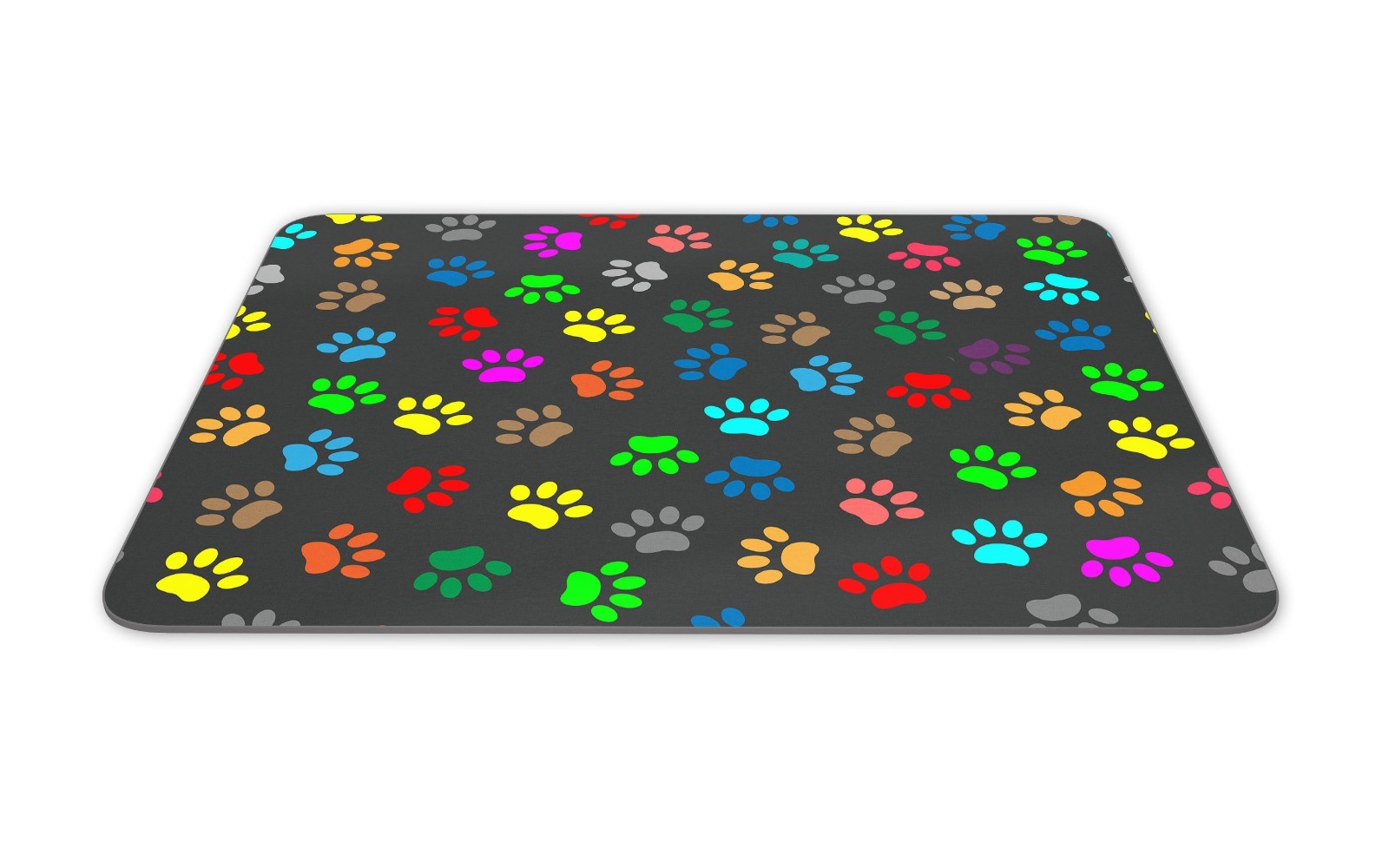Colourful Paw Prints Mouse Mat Pad - Animal Print Dog Cat Computer Gift ...
