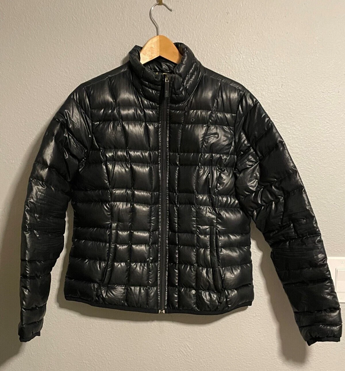 lole puffer insulated full zip mock jacket