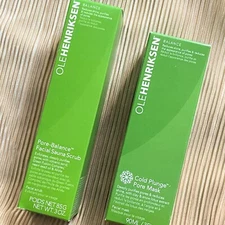 OLE HENRIKSEN choose FULL SIZE COLD PLUNGE PORE MASK MOISTURIZER SAUNA SCRUB