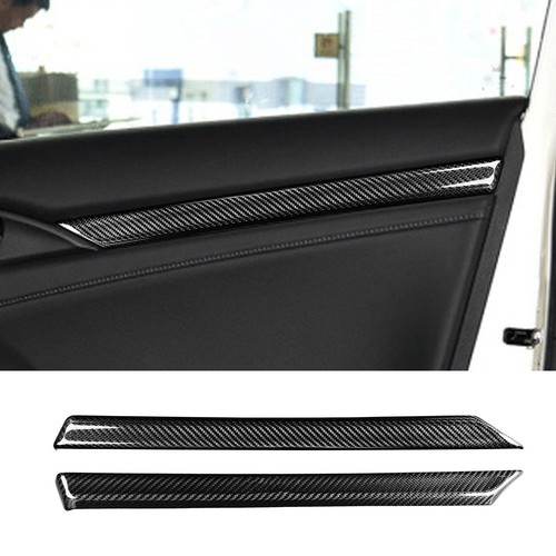 2×Real Carbon Fiber Interior Front Door Panel Cover For 2016-21 Honda Civic 10th - Picture 1 of 12