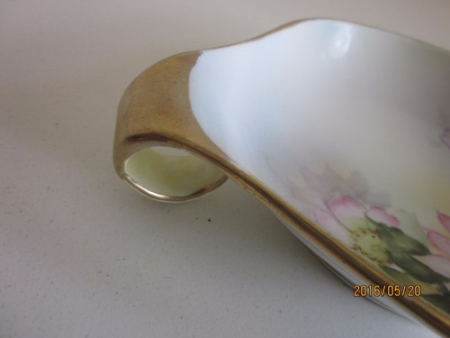 Nippon Hand Painted Dish Multi Color 7" x 5 3/4 with handle - Picture 2 of 5