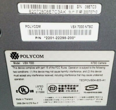 Polycom VSX 7000 NTSC Video Conference System | eBay