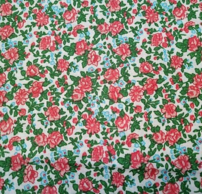 Quilter's Calicos BTY Marshall Dry Goods Floral Flowers Pink Blue Green on Cream
