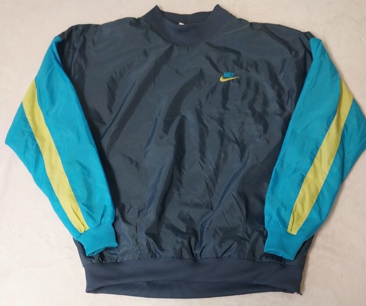 SACAI X NIKE Pullover vintage Nike giacca a vento XL anni 90 ricamato Spellout blu raro bello