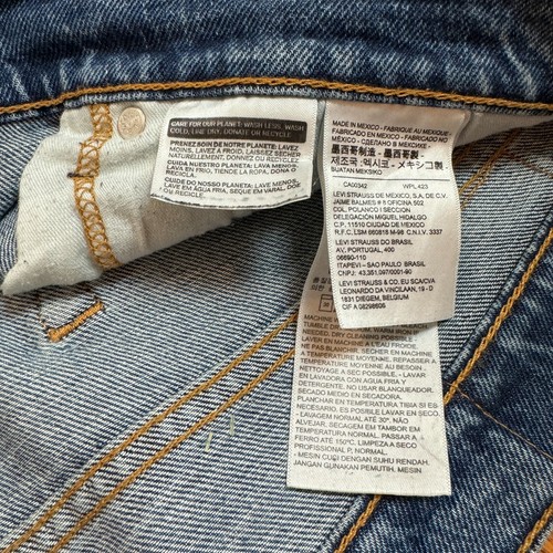 USED - Herren Levi’s 502 Denim Blue Jeans 34 x 34 Vintage Distressed Japan ausgefranst - Bild 12 von 23