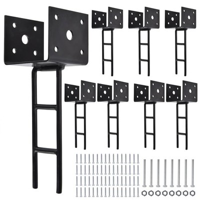 8 Pack U Shape Post Anchor, 4''x 4'' Post Base for Concrete, Design Patent Prod