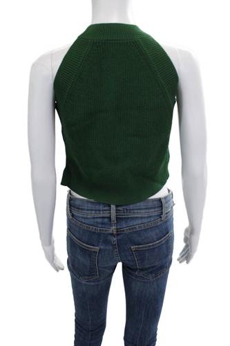 Wilfred Womens Cropped Tank Green Mock Neck Size S - Picture 3 of 6