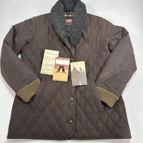 Kakadu Jacket Mens XL Brown Quilted Waxed Canvas Oilskin Lined Western Outdoor - product listing photo