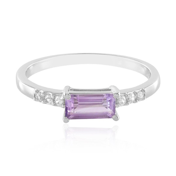 Cavill Amethyst Ring 0,72Ct 925 Sterling Silber Platinierter Damenring--image