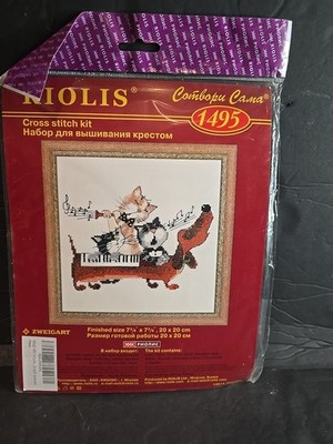 RIOLIS - Anchor Zweigart CrossStitch Kit #1495 Cats Sing and Dachshund Howling
