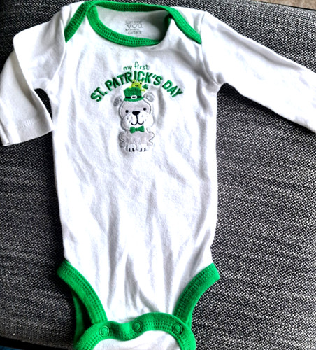 Carter's Just One You New Born Baby Bodysuit St Patrick's Day Irish Baby