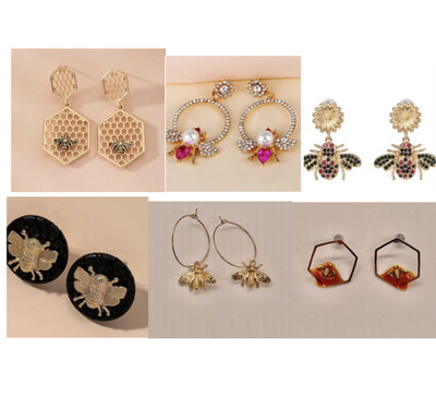   FREE Bee Bug Rhinestone Chic Glam Hipster Hippie Classy Elegant Hip Earrings