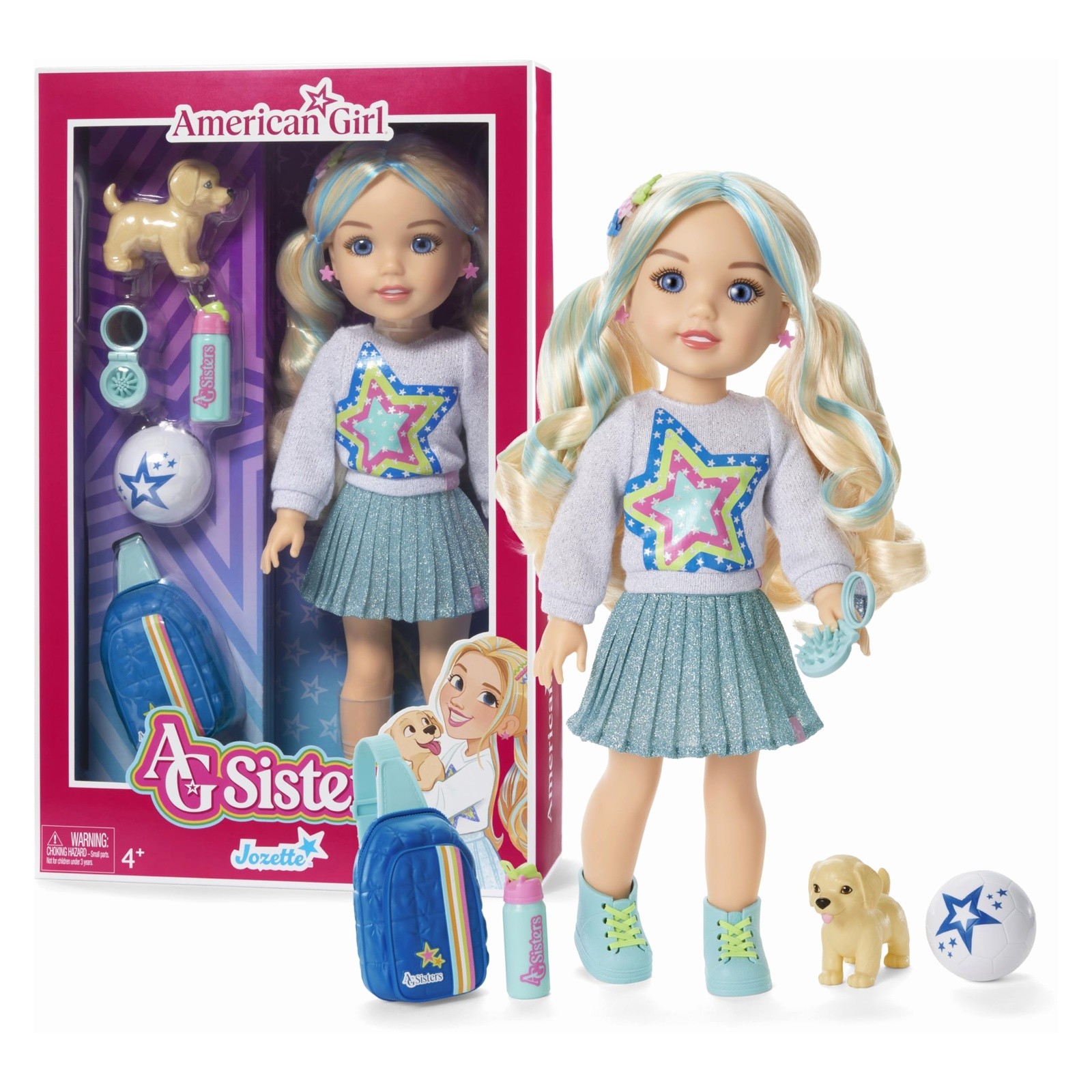American Girl AG Sisters Jozette Doll Blonde Hair Blue Eyes 14.5