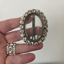 Cadre Strass Ancien Fin XIXè Porte Photo Métal Argenté Napoléon III 