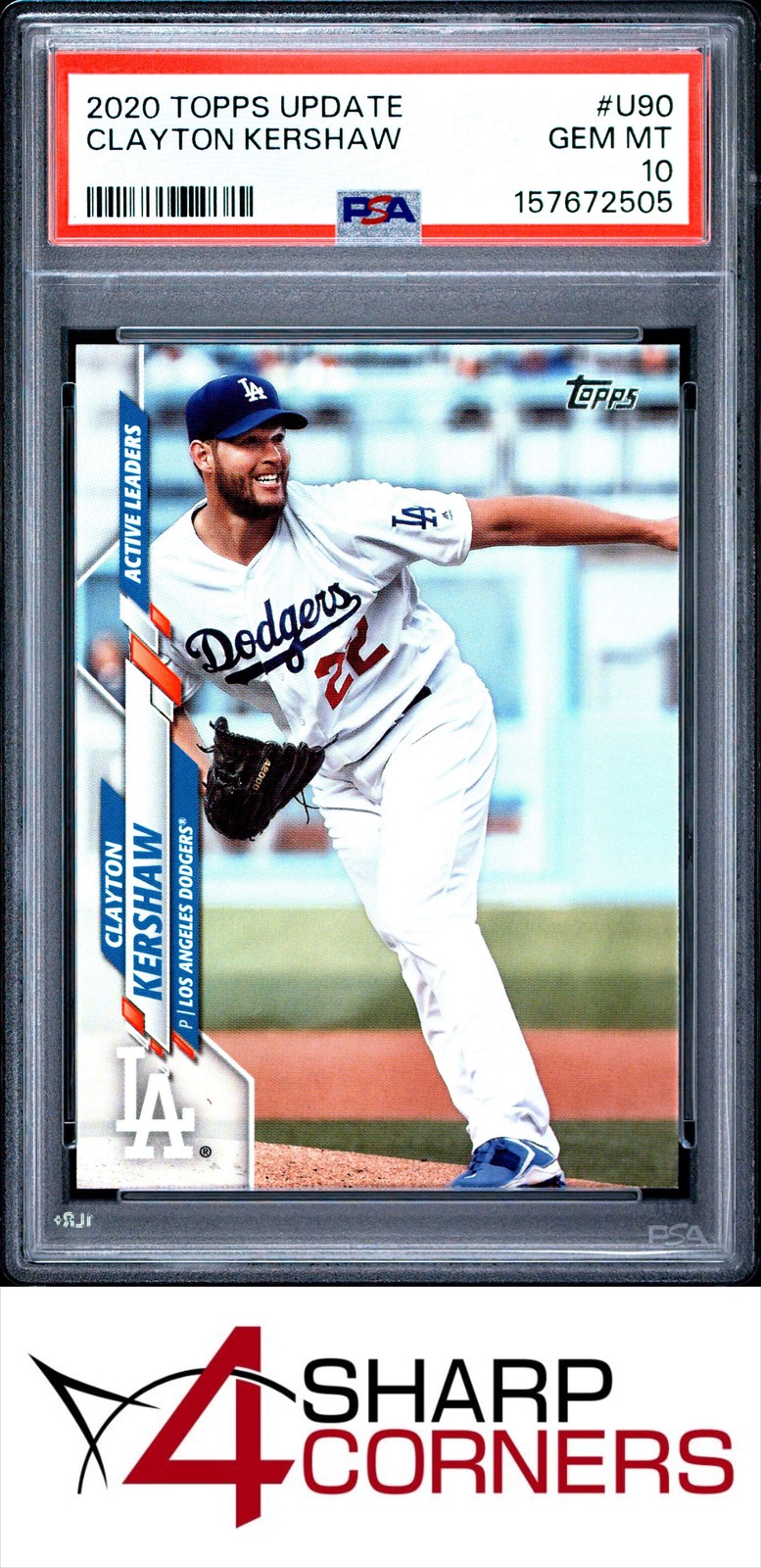 2020 TOPPS UPDATE #U90 CLAYTON KERSHAW DODGERS PSA 10