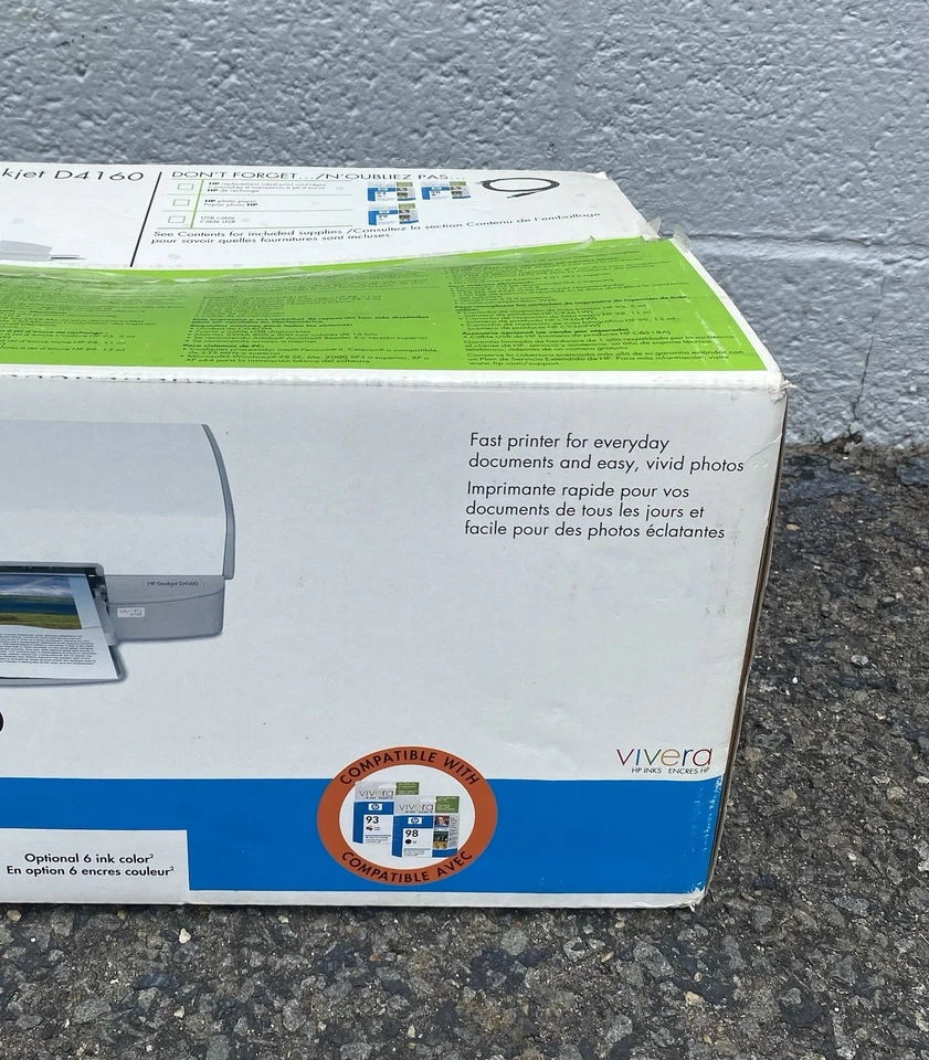 HP Deskjet D4160 Digital Photo Inkjet Printer ~ Complete New Old Stock ~Open Box - Image 3 of 4