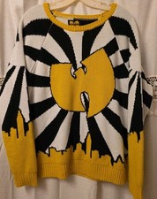 Official Men's Wu Tang Clan Ugly Christmas Knit Sweater Multicolor Pullover L