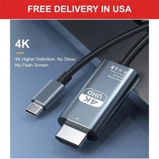 USB Type-C to HDMI 4K Cable 2m Braided TV Projection Adapter for Phone Laptop
