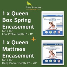 Bundle - 2 Items: Queen Zippered Mattress Protector 17"  Queen Box Spring ...