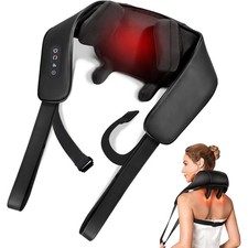 Neck Shoulder Back Massager Cordless 4D Deep Kneading Shiatsu with Heat