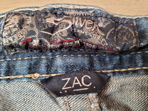 Silver Jeans Mens 36x34 Blue Straight Leg Relaxed Fit Dark Wash Zac Thick Stitch - Picture 3 of 9
