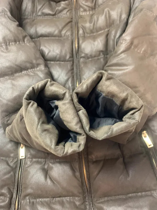 Zara Basic Down Feather Coat Jacket Small 8 Choco… - image 10