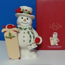 Lenox 2025 Snowman with Sled Figurine