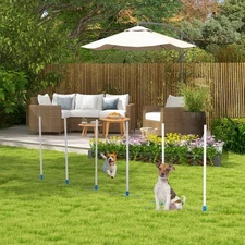 Dog Weave Pole Set Agility Starter Kit Pet Outdoor Exercise Training Set