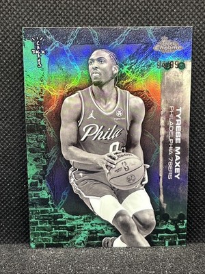 2025-26 Topps Chrome Cactus Jack Tyrese Maxey Green Refractor 94/99 76ers
