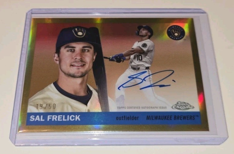 Sal Frelick 2025 Topps Chrome Platinum Gold Refractor Auto #'d/50 Card #CPA-SF view 3