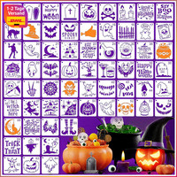 Halloween Schablonen 64 StüCk 7,6×7,6 Cm Wiederverwendbar KüRbis Geist Hexe